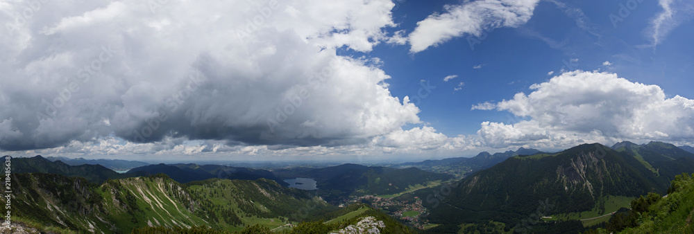 panorama mountain alps bavaria, Schliersee from Brecherspitze