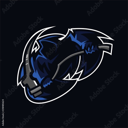 grim reaper esport gaming mascot logo template