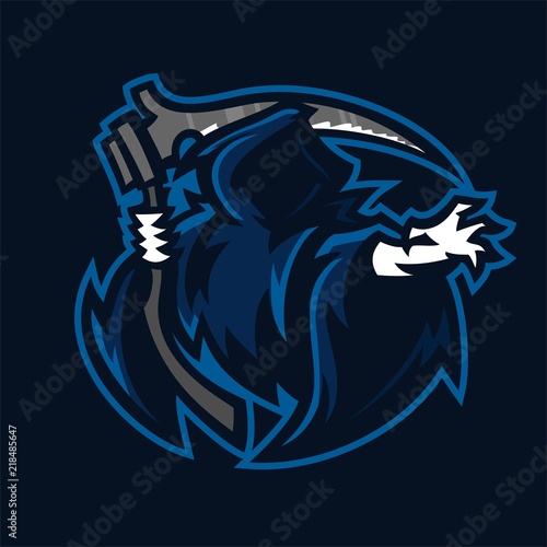grim reaper esport gaming mascot logo template