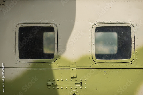 window of a military helicopter to use as a background