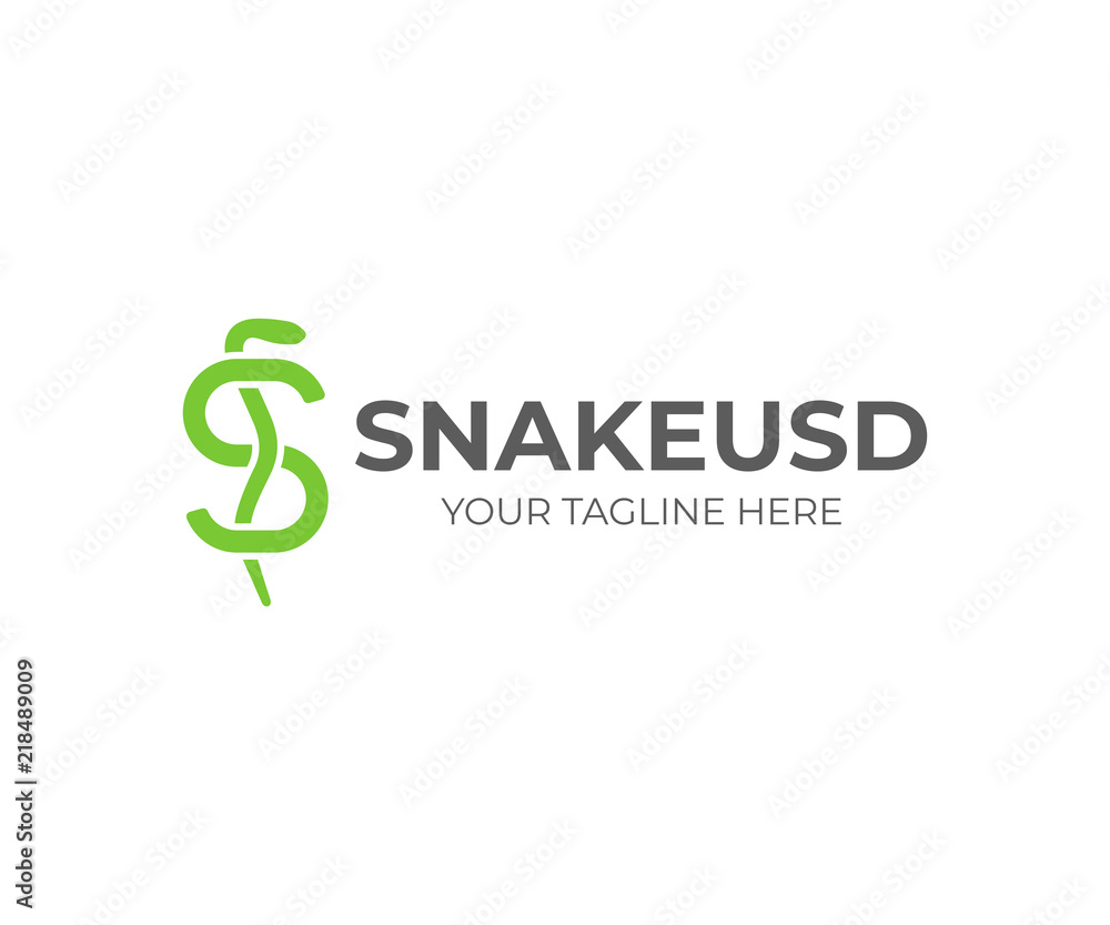 Dollar sign with snake logo design. Initial letter s vector design. Finance logotype Dollar sign with snake logo design. Initial letter s vector design. Finance logotype