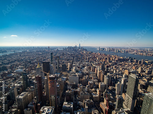 landscape from Empire State Building at New York City                                                                      