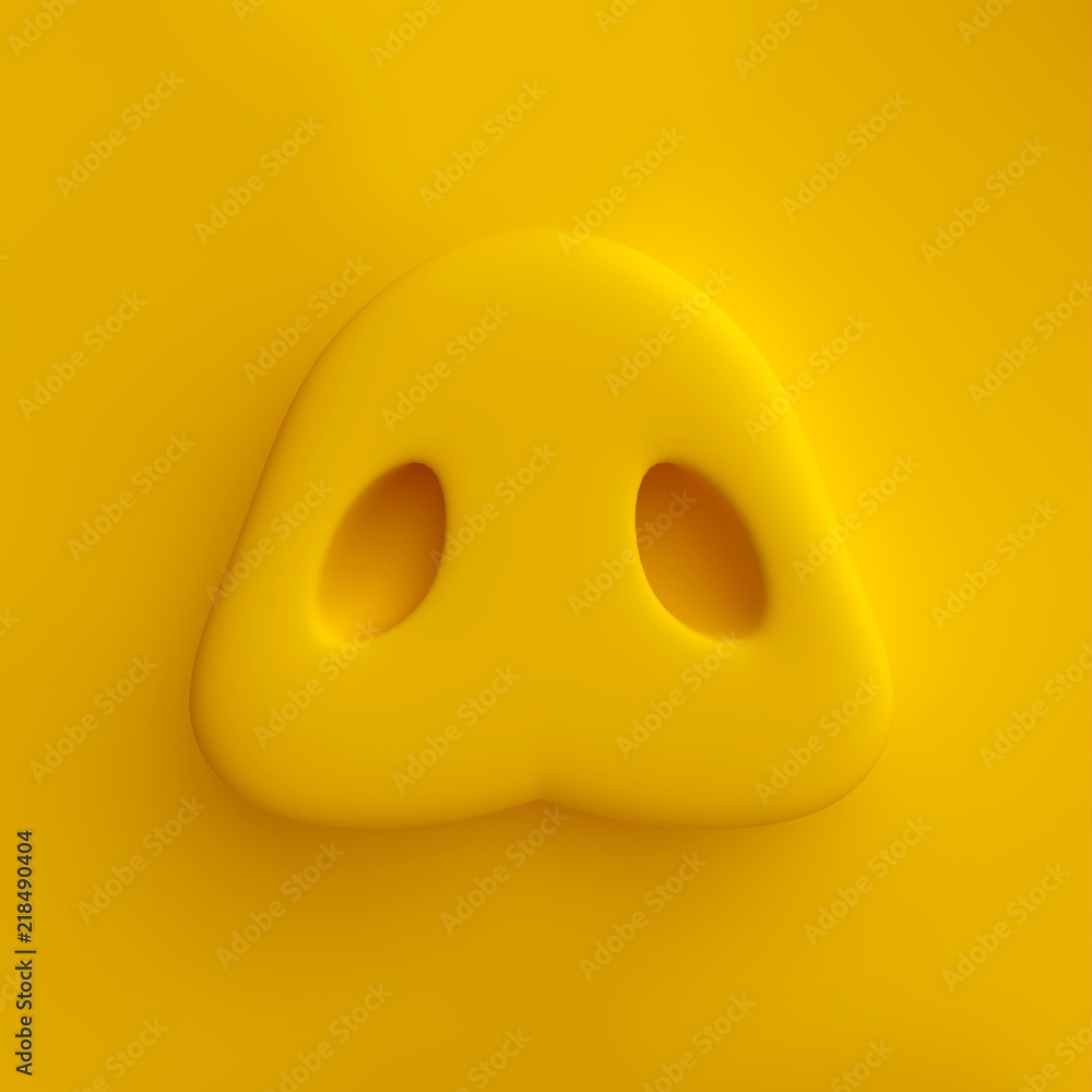 Fototapeta premium Cartoon funny pig nose. Template element of head character. 3d render.