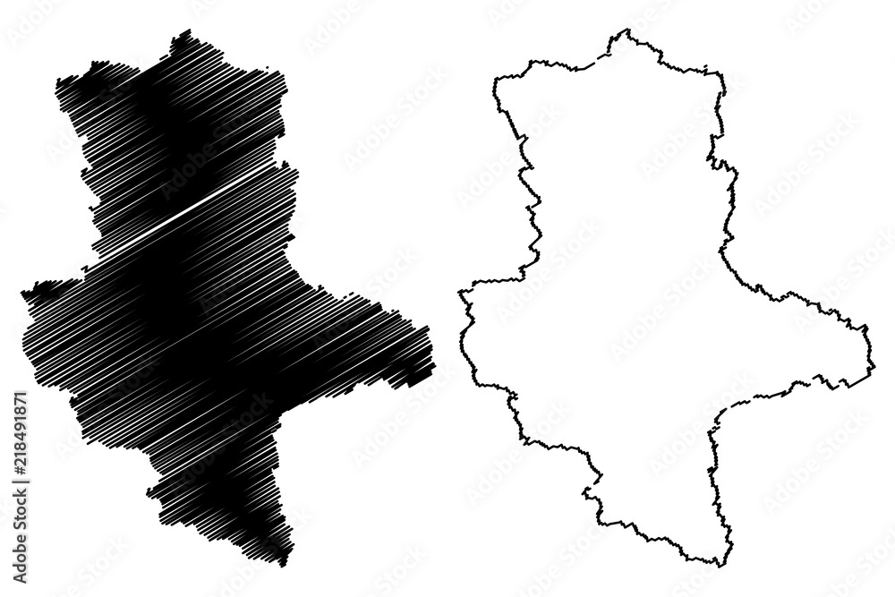 Saxony-Anhalt (Federal Republic of Germany, State of Germany, Land Sachsen-Anhalt) map vector illustration, scribble sketch Saxony-Anhalt map