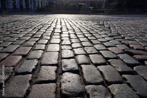 Fotografia Ancient stone sett paving.