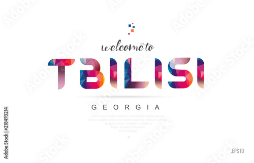 Welcome to tbilisi georgia card and letter design typography icon