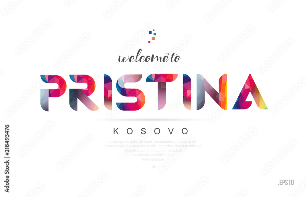 Welcome to pristina kosovo card and letter design typography icon Welcome to pristina kosovo card and letter design typography icon