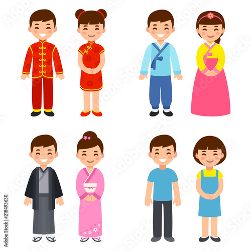 Traditional costumes of Asian countries