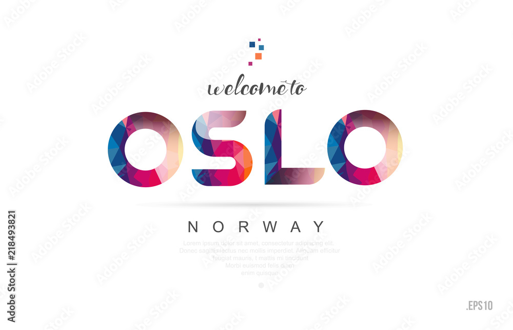 Welcome to oslo norway card and letter design typography icon