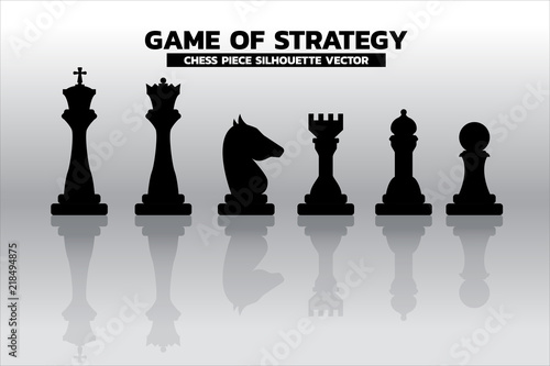 chess piece silhouette vector. icon for planning and strategy thinking