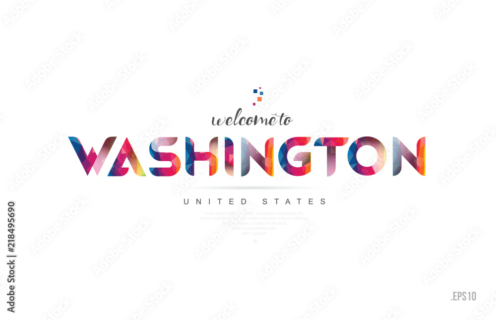Welcome to washington dc usa united states card and letter design typography icon