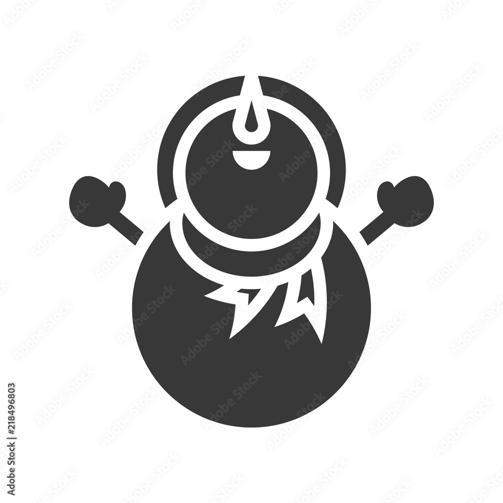 snowman in Christmas and winter theme, glyph style snowman in Christmas and winter theme, glyph style