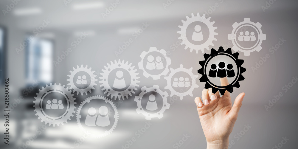 Teamwork concept and choosing gesture of person in elegant moder Teamwork concept and choosing gesture of person in elegant moder