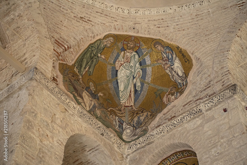 Mosaikdarstellung "Verklärung Christi", im Kloster Daphni, Athen, Griechenland