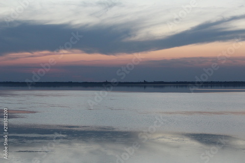 evening clouds over the river