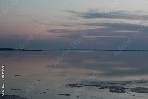 evening clouds over the river