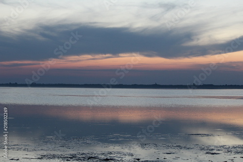 evening clouds over the river