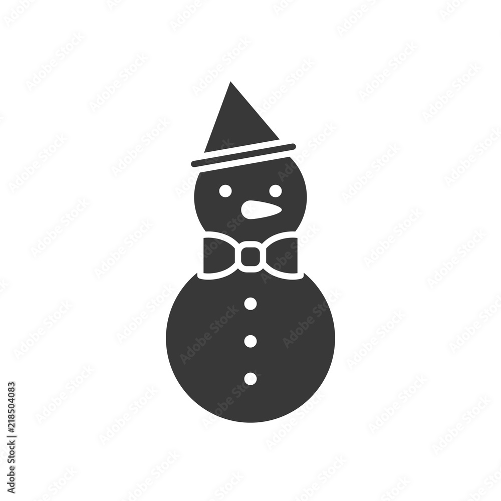 Obraz premium snowman in Christmas and winter theme, glyph style