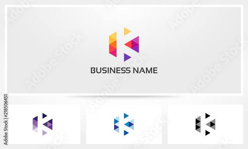 Letter K Polygon Triangle Mesh Letter Logo