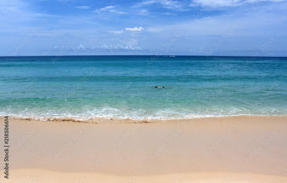 Seascape. Sand beach. Andaman Sea (Indian Ocean). Phuket. Thailand.