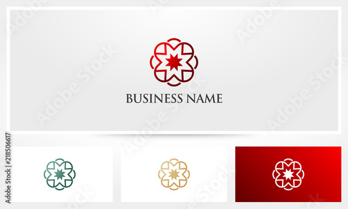 Star Cross Flower Ornament Logo
