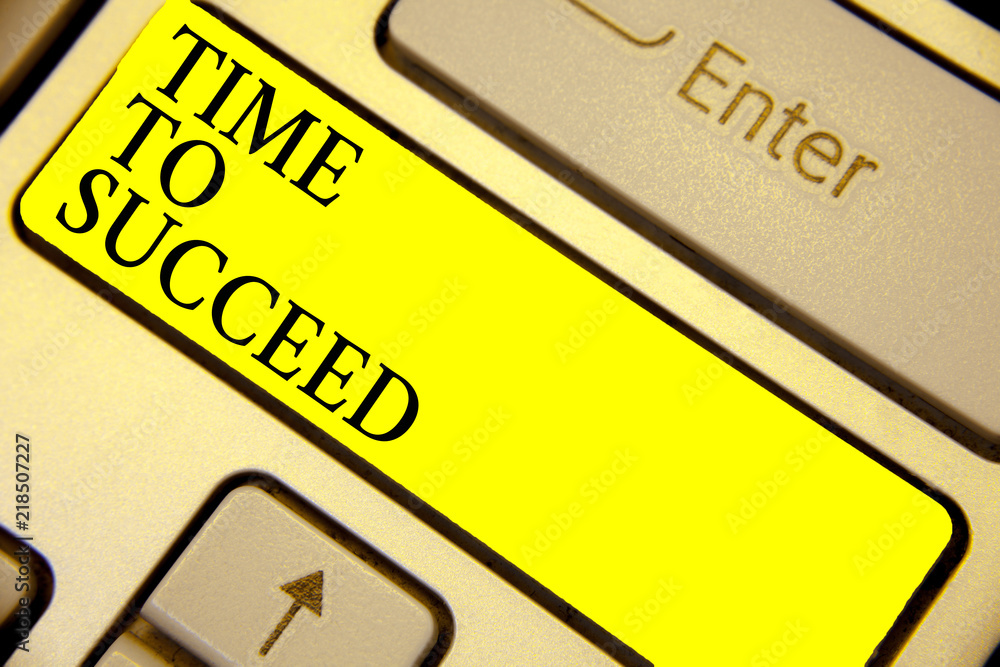 Writing note showing Time To Succeed. Business photo showcasing Thriumph opportunity Success Achievement Achieve your goals Keyboard yellow key Intention computer computing reflection document. Writing note showing Time To Succeed. Business photo showcasing Thriumph opportunity Success Achievement Achieve your goals Keyboard yellow key Intention computer computing reflection document.