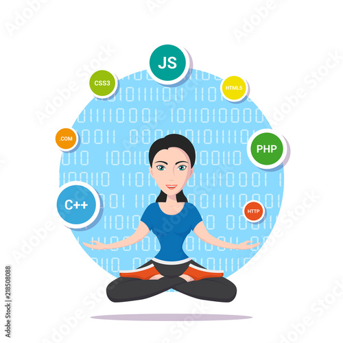 Programmer girl character