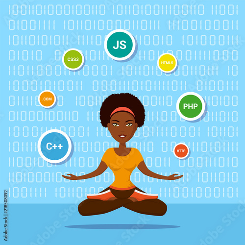 Programmer girl character