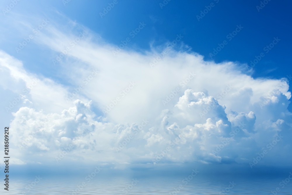 blue sky with clouds over the sea, wallpapers, seascape, background