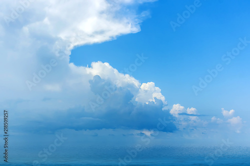 blue sky with clouds over the sea, wallpapers, seascape, background