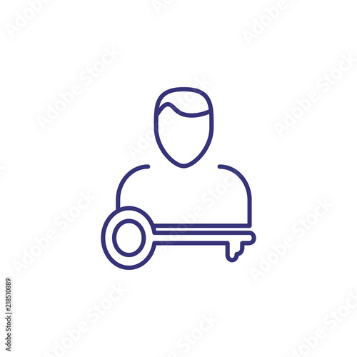 Key person line icon. Businessman, leader, administrator. Leadership concept. Can be used for topics like business, management, accessibility