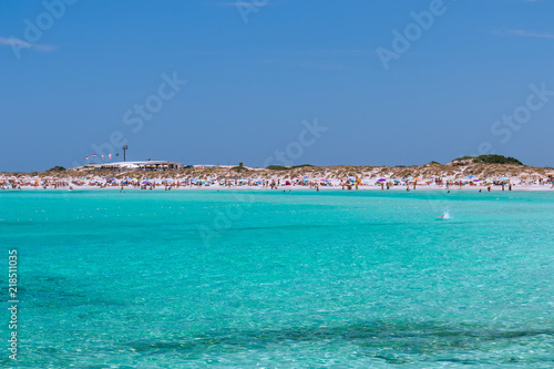 View of beach of the island of Formentera