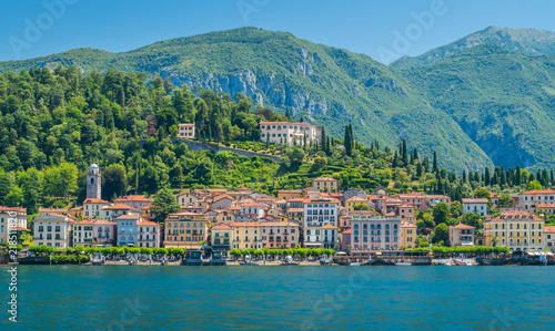 Bellagio waterfront on a sunny summer day, Lake Como, Lombardy, Italy.