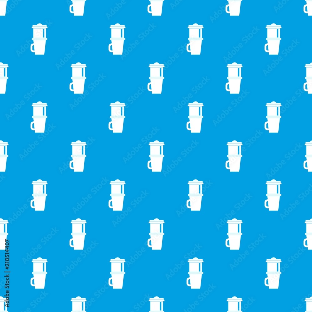 Mug for coffee pattern repeat seamless in blue color for any design. Vector geometric illustration Mug for coffee pattern repeat seamless in blue color for any design. Vector geometric illustration