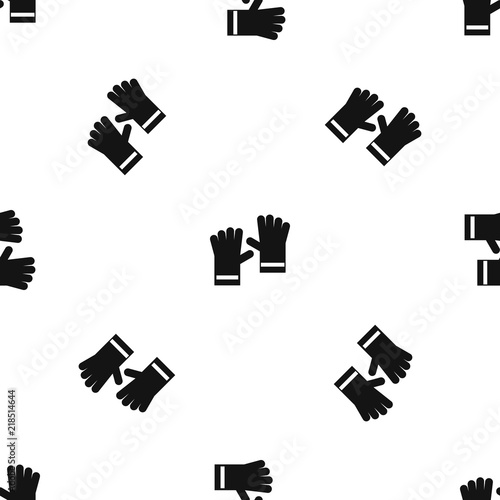 Rubber gloves pattern repeat seamless in black color for any design. Vector geometric illustration