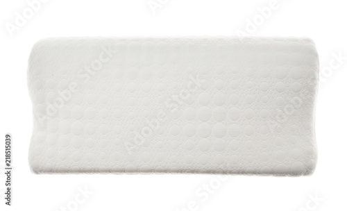 Soft bed pillow on white background