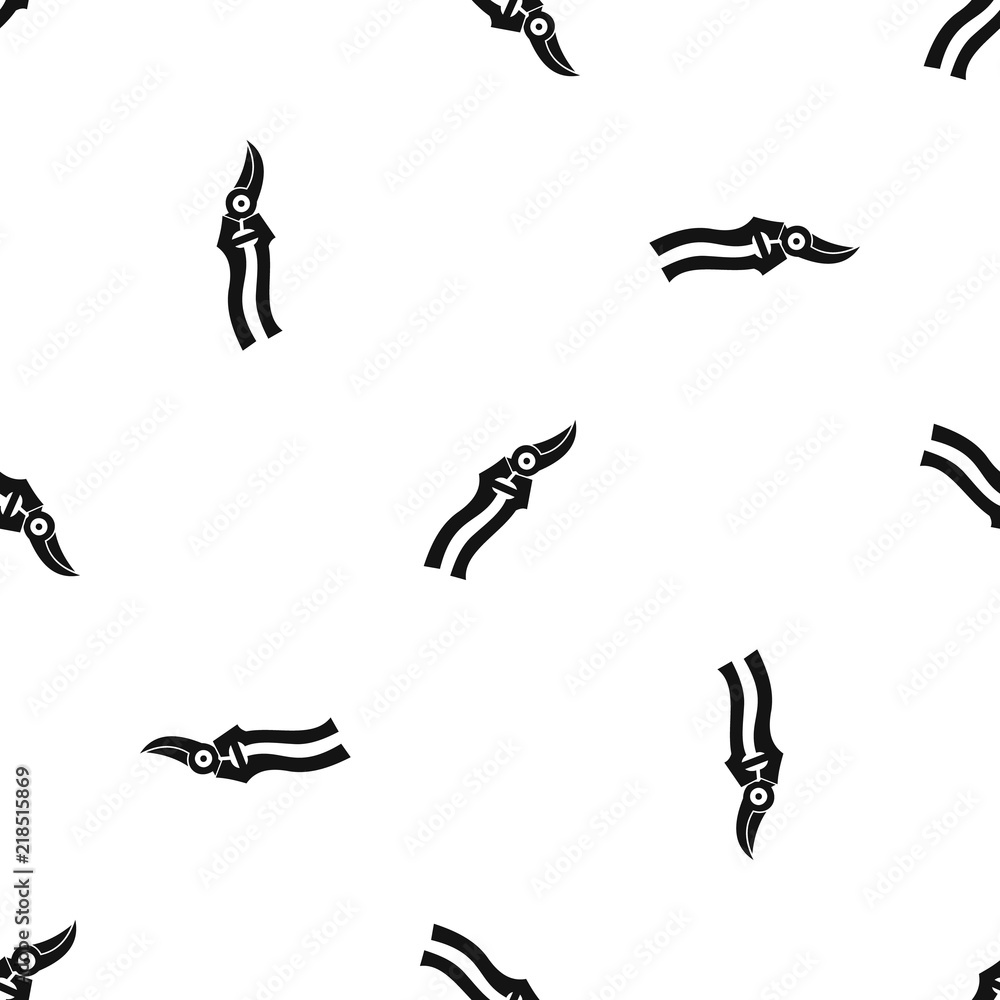Garden shears pattern repeat seamless in black color for any design. Vector geometric illustration