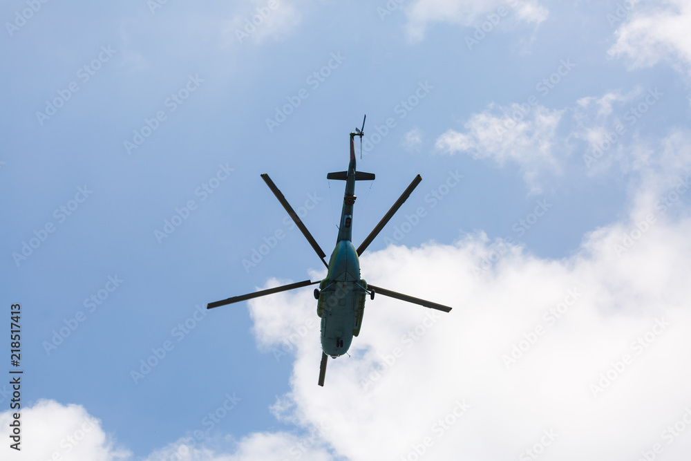 Flying helicopters in the sky. Flying helicopters in the sky.
