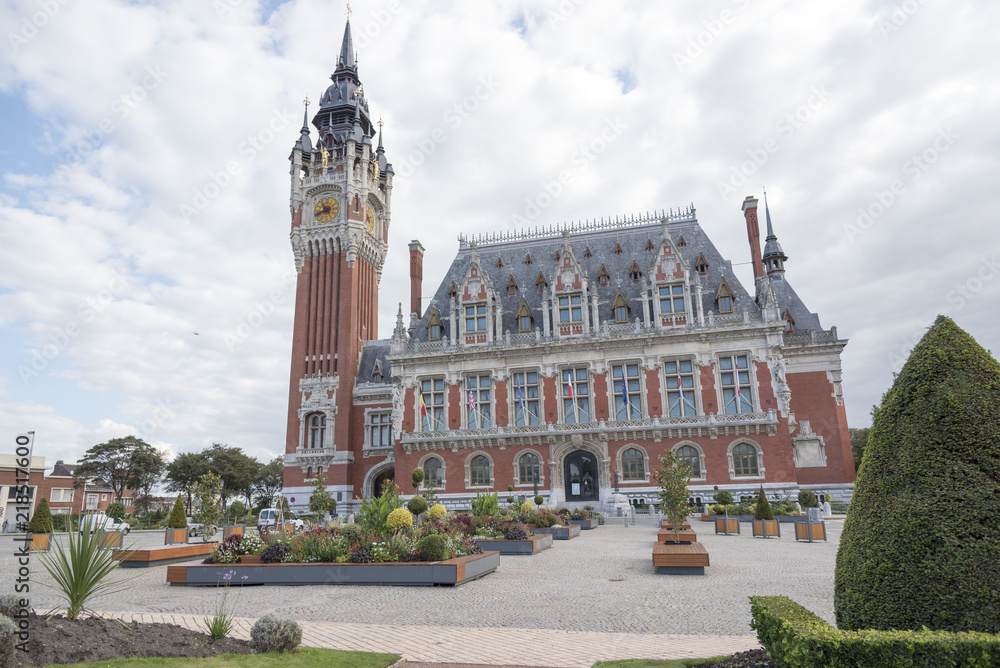 Calais, France - September 26, 2015: City hall of Calais.