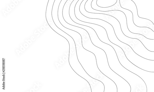 The stylized height of the topographic contour in lines and contours. The concept of a conditional geography scheme and the terrain path. Vector illustration.