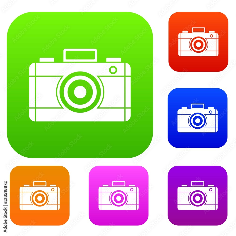 Photo camera set icon in different colors isolated vector illustration. Premium collection Photo camera set icon in different colors isolated vector illustration. Premium collection