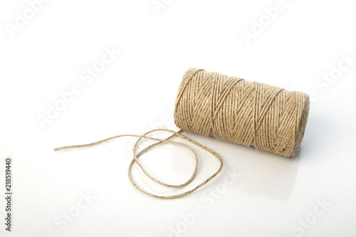 Natural string roll on white
