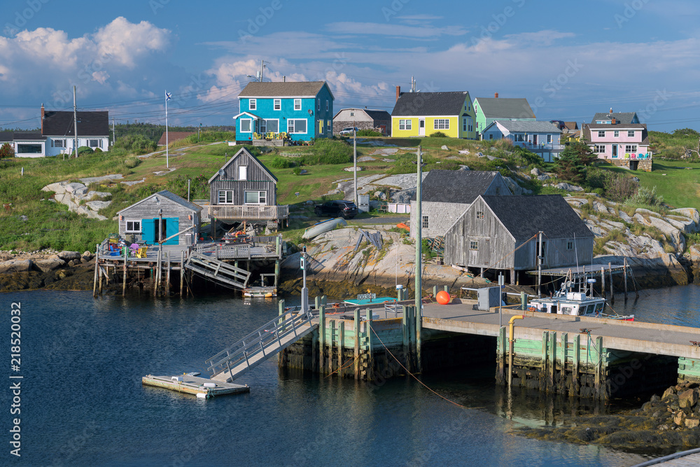 Pier at harbor at Peggy's Cove, Nova Scotia