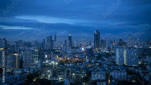 Wallpaper Mural Day to night timelapse of Bangkok city view in Asiatique area Torontodigital.ca