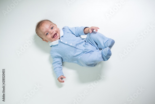 Baby in studio white isolated background