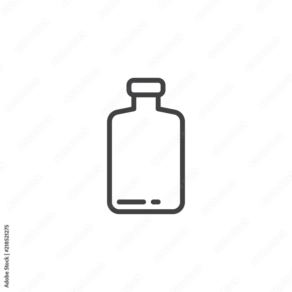 Empty bottle outline icon. linear style sign for mobile concept and web design. glassware simple line vector icon. Symbol, logo illustration. Pixel perfect vector graphics