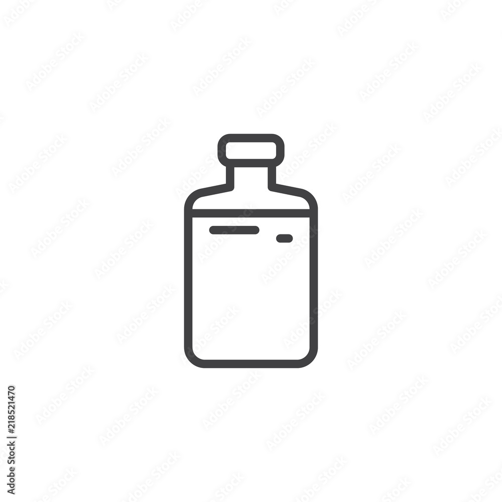 Liquid bottle outline icon. linear style sign for mobile concept and web design. Bottle glassware simple line vector icon. Symbol, logo illustration. Pixel perfect vector graphics