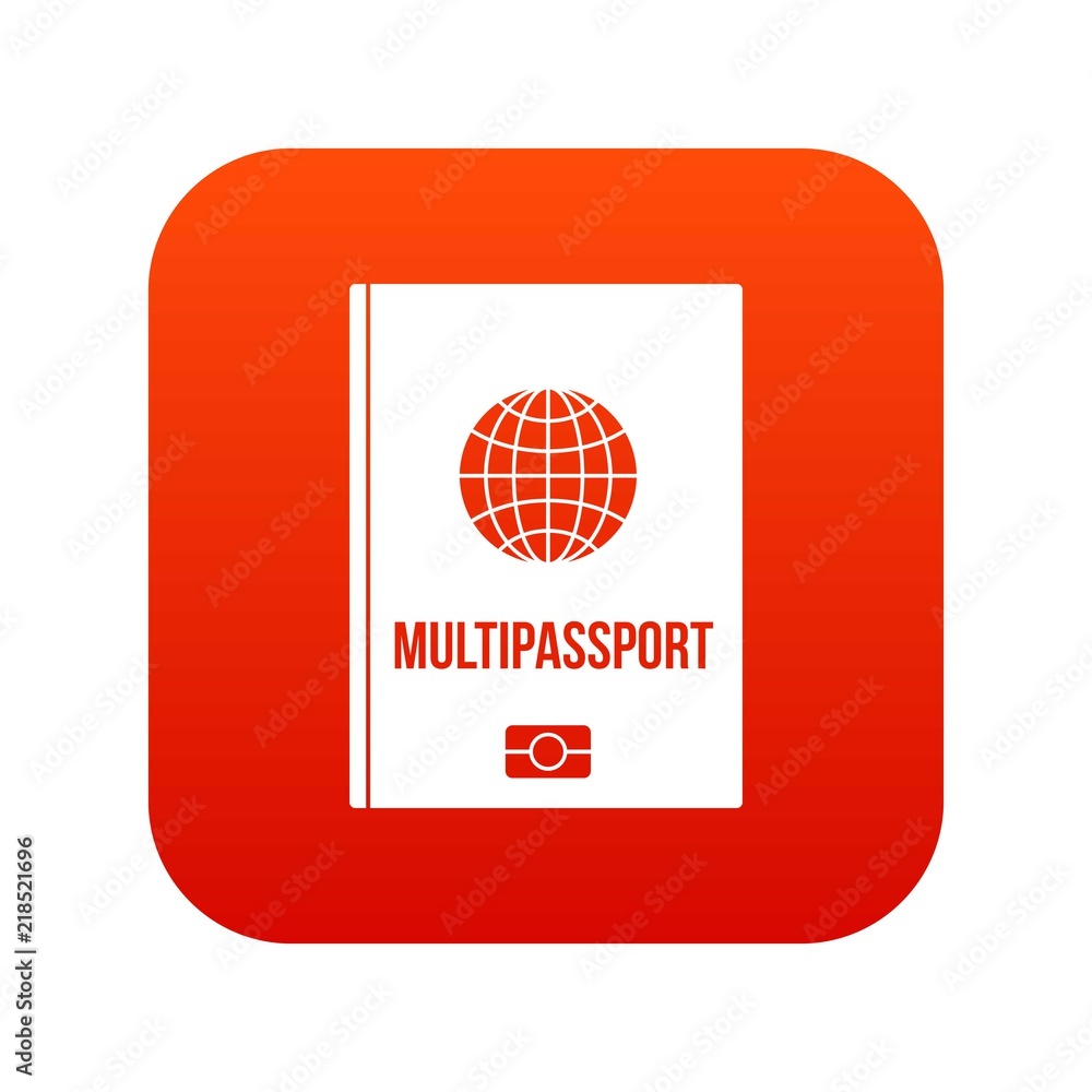 Multipassport icon digital red for any design isolated on white vector illustration Multipassport icon digital red for any design isolated on white vector illustration