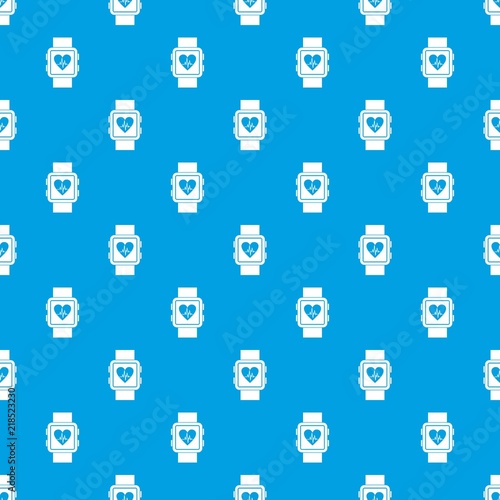 Smartwatch pattern repeat seamless in blue color for any design. Vector geometric illustration