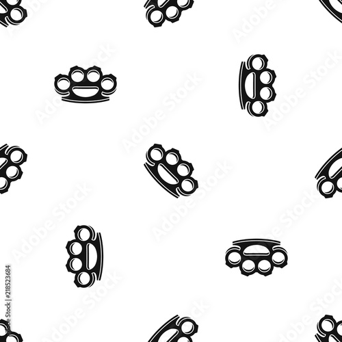Brass knuckles pattern repeat seamless in black color for any design. Vector geometric illustration